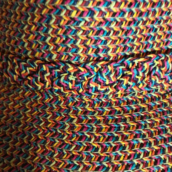 San Diego Hat Co. Womens Multicolor Wide Brim Straw Hat Blue Red Yellow Tan - Picture 5 of 9